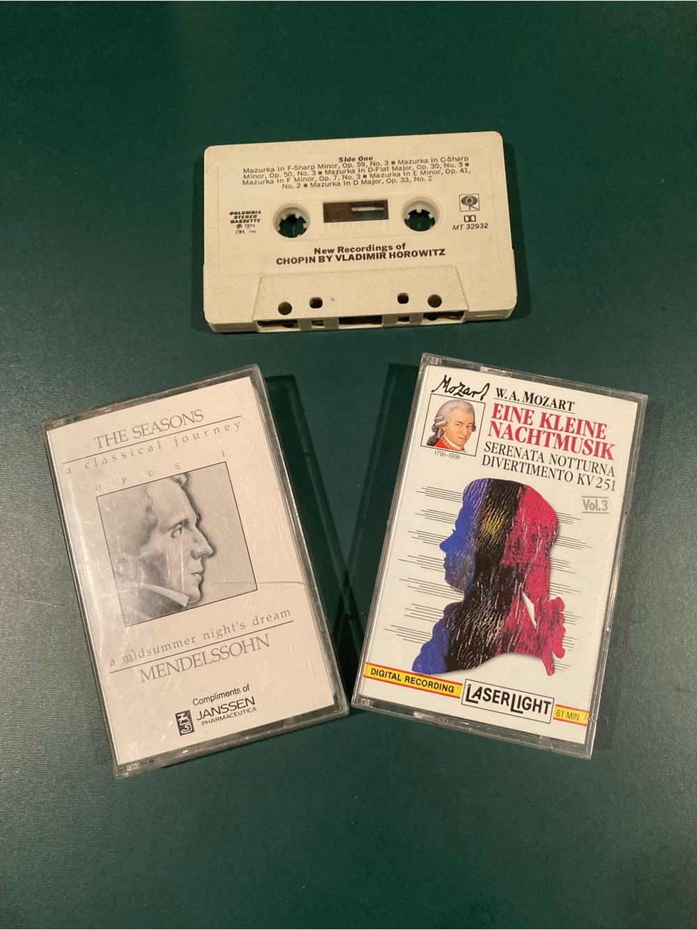 Three Cassette Tapes - Mendelssohn, Mozart, and Chopin